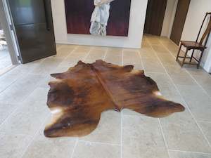 Sale Large Cowhides: SALE Large Cowhide - Ginger Chestnut with chocolate brown flecks - unusal