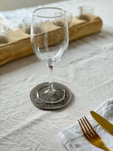 Cowhide Coasters: Dark Grey Cowhide Coasters -set of 4