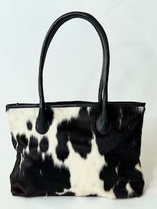 Coastal Cowhides Tote Bag - Black and White Speckle