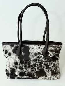Coastal Cowhides Tote Bag - Brown and White Speckle