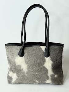 Weekend Bags Handbags Wallets: Coastal Cowhides Tote Bag - Grey and White