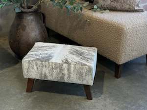 Grey + White Brindle Angled Leg Footstool E