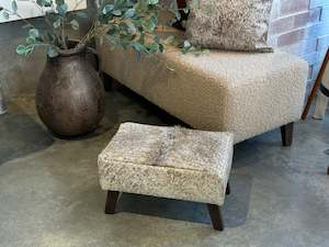 Taupe + Cream Speckle Angled Leg Footstool A