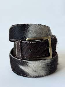Cowhide Belt - Brown + White