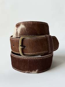 Keyrings Miniatures: Cowhide Belt - Tan + White