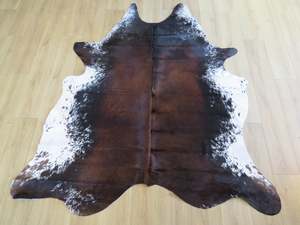Cowhide Rugs: Large Cowhide - Red Black - SKU 9509