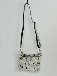 Weekend Bags Handbags Wallets: The Mini Shoulder 2 in 1  - Black + White Dapple