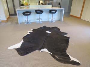 SALE Large Cowhide - Black + White + Chocolate - SKU 8966