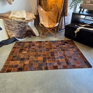 Patchwork Cowhide Rugs: MEDIUM SIZE Patchwork Rectangle Rug - Dark Exotic - ONE IN STOCK