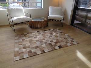 MEDIUM SIZE Patchwork Rectangle Rug - Taupe - ONE IN STOCK