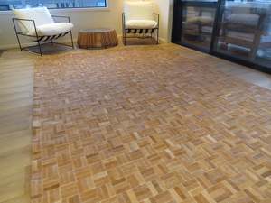 Patchwork Cowhide Rugs: EXTRA LARGE SIZE Parquet Patchwork Rectangle Rug - Caramel - ONE IN STOCK