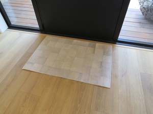 Indoor Patchwork Cowhide Doormat Rug – Grey