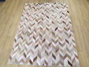 LARGE SIZE Chevron Patchwork Rectangle Rug - Taupe Chevron pattern CONTACT US TO ORDER
