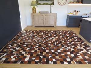 EXTRA LARGE SIZE Patchwork Rectangle Rug - Dark Tri Colour ONE IN STOCK