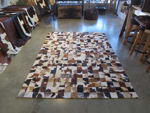 LARGE SIZE Patchwork Rectangle Rug - Mid Tone Tri-Colour Large TWO IN STOCK