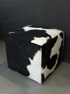 Cowhide Cube - Black + White B