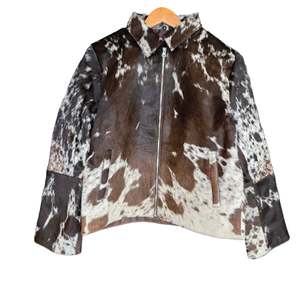 Medium size - Cowhide Jacket Dark Brown + White