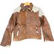 Small size - Cowhide Jacket Mid Brown and White