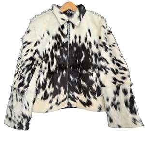 Cowhide Jackets: Medium size - Cowhide Jacket Black and White Salt & Pepper