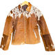 Small size - Cowhide Jacket Tan and White