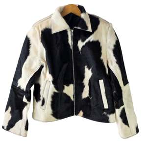 Extra Small size - Cowhide Jacket Black + White