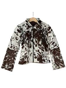Cowhide Jackets: Small size - Cowhide Jacket Chestnut Brown and White