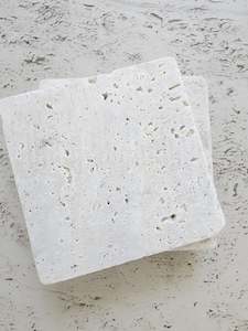 New: RAW TRAVERTINE COASTER SET