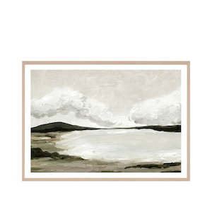 Wall Art: Large Coastal Vista Haze Framed Wall Art