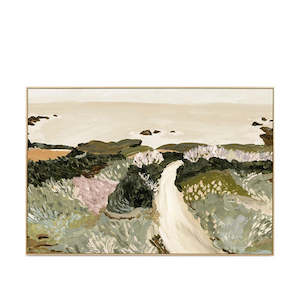 Large Seaside Meadow Canvas Framed Wall Art