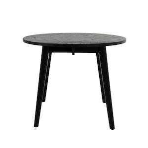 Popular And Trending: Round American White Oak Dining Table 100cm - Matte Black