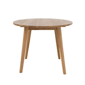 Round American White Oak Dining Table 100cm - Natural