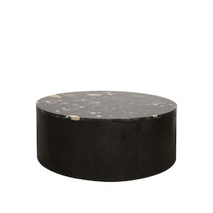 Coffee Tables: Marble Top Coffee Table - Pebble & Black