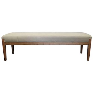 Dining Tables Chairs Benches: 100% Linen Upholstered Ottoman Bench - Oatmeal