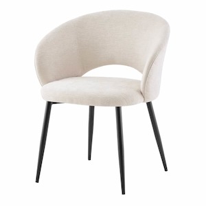 Hamptons Nautilus Dining Chair - Beige & Black