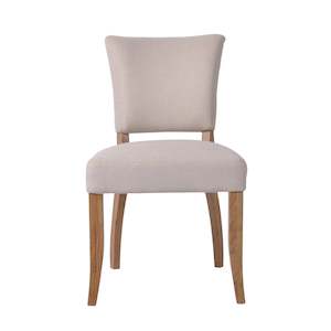 French Style Stud Back Dining Chair - Natural & Beige