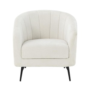 Hamptons Clamshell Occasional Chair - Beige & Black