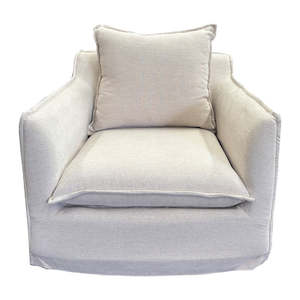 Coastal Haven Linen-Blend Armchair - Pumice