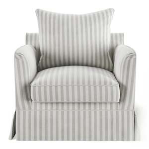Hamptons Contemporary Slip-Cover Armchair - Natural Stripe