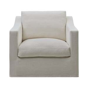 Hamptons Urbane Slip-Cover Armchair - Ivory