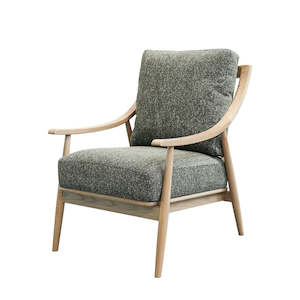 Occasional Chairs: Curved Arm Oak Armchair - Olive