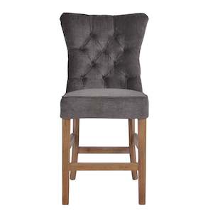Button Back Counter Stool - Grey