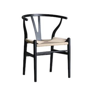 Wishbone Oak Dining Chair - Black & Natural
