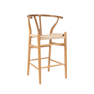 Stools: Wishbone Oak Barstool - Natural