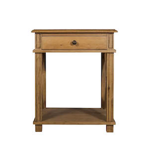 Bedroom Furniture: Hamptons Villa Solid Oak Bedside Table - Natural