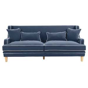 Couches Sofas Armchairs: Hamptons Navy Three Seater Couch