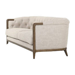 Heritage Upholstered Sofa - Off-White Linen Blend