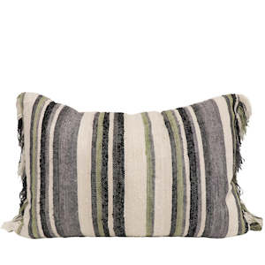 Cushions: Tasseled Multistriped Rectangular Cushion