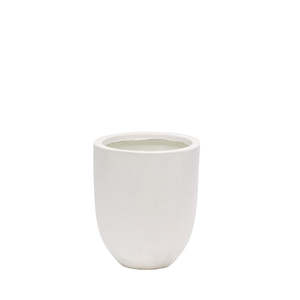 Outdoor Pots Planters: Westhampton Bullet White Concrete Pot - Small