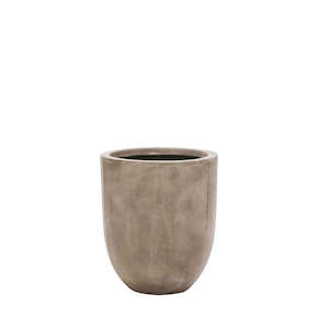 Outdoor Pots Planters: Westhampton Bullet Weathered Concrete Pot - Small