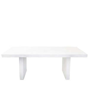 Outdoors Furniture: Sculptural White Concrete Outdoor Dining Table - 2.00 Metres